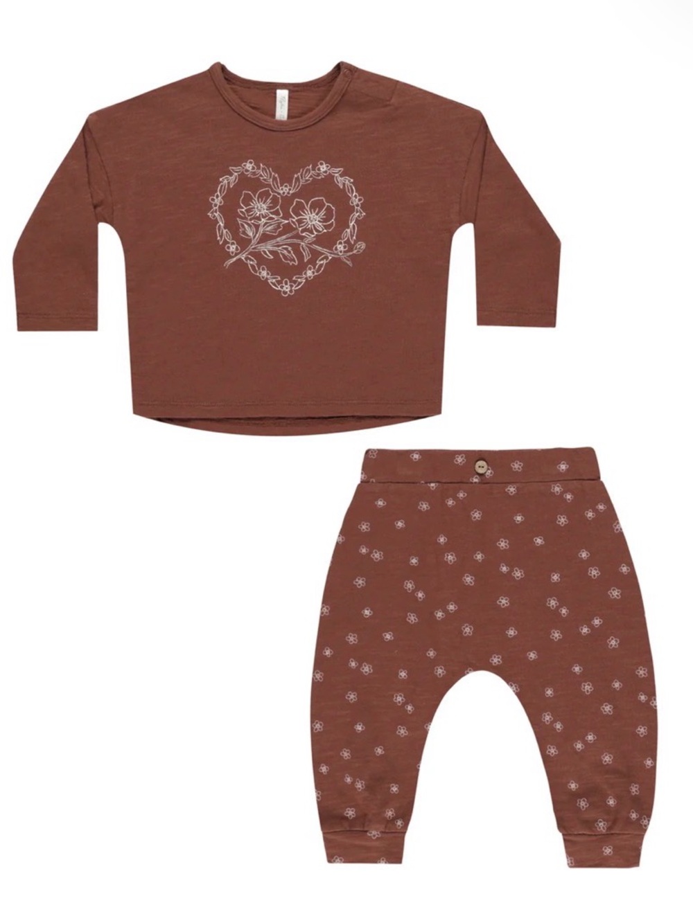 Rylee + Cru Long Sleeve Tee + Pant Set - Posey Heart
